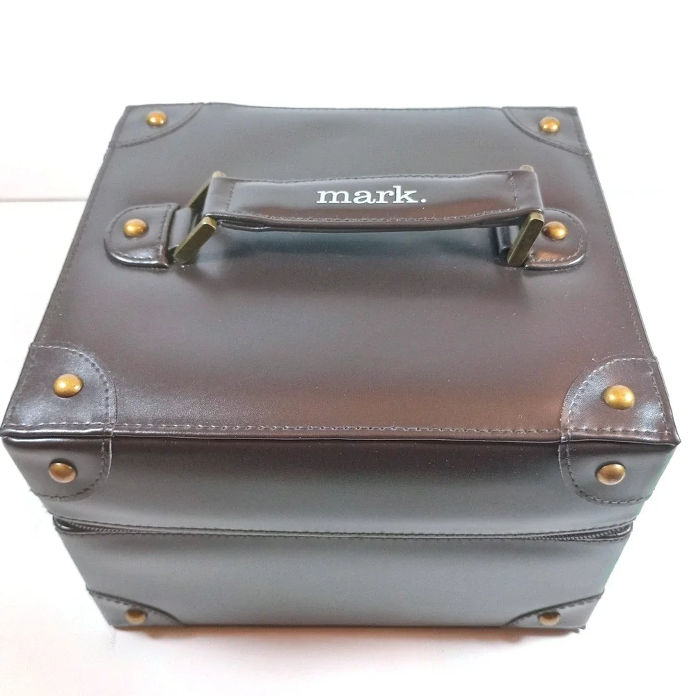 Vintage mark. by Avon Brown Trunk Cosmetic Case with Mirror & Pouch
